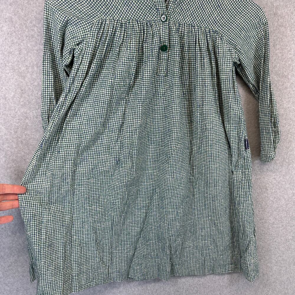 Vintage Fiorucci Dress Childrens Girl Size 6 Green Checkered Button Front A-Line - Picture 7 of 15